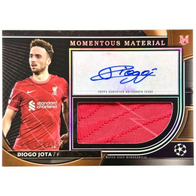 Diogo Jota 2021-22 Topps Museum UCL - AUTO Match Used Patch 126/150 #MMJA-DJ FC Liverpool