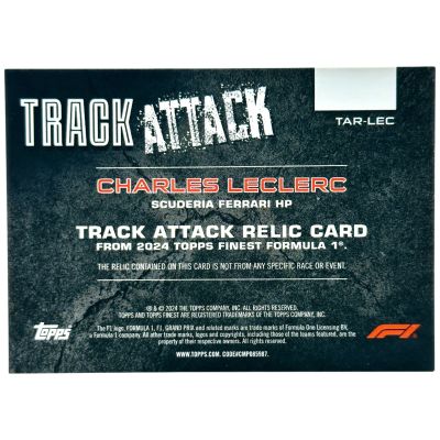 Charles Leclerc 2024 Topps Finest Formula 1 - Track Attack RELIC Blue 39/75 #TAR-LEC Ferrari