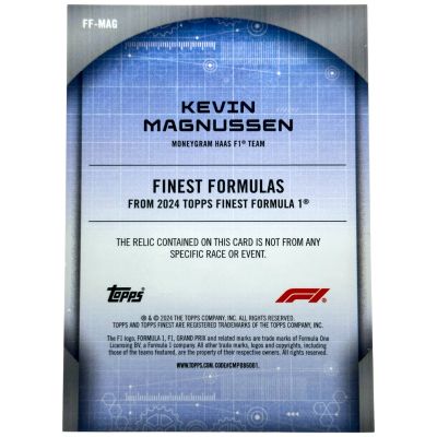 Kevin Magnussen 2024 Topps Finest Formula 1 - Finest Formulas RELIC 70/99 #FF-MAG Haas