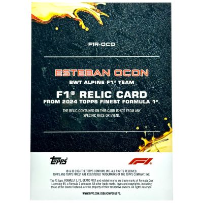 Esteban Ocon 2024 Topps Finest Formula 1 - F1 RELIC Blue 64/75 #F1R-OCO Alpine