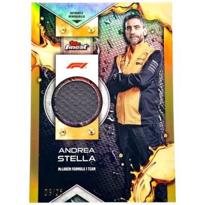 Andrea Stella 2024 Topps Finest Formula 1 - F1 RELIC Gold 09/25 #F1R-STE Mclaren