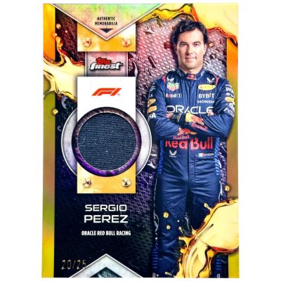 Sergio Perez 2024 Topps Finest Formula 1 - F1 RELIC Gold 20/25 #F1R-PER Red Bull