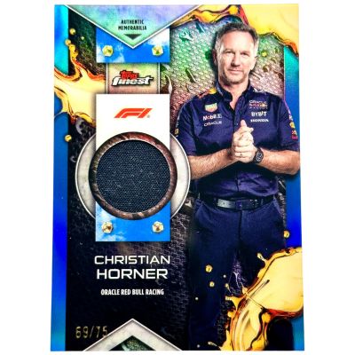 Christian Horner 2024 Topps Finest Formula 1 - F1 RELIC Blue 69/75 #F1R-HOR Red Bull