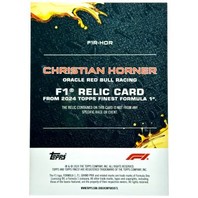 Christian Horner 2024 Topps Finest Formula 1 - F1 RELIC Blue 69/75 #F1R-HOR Red Bull