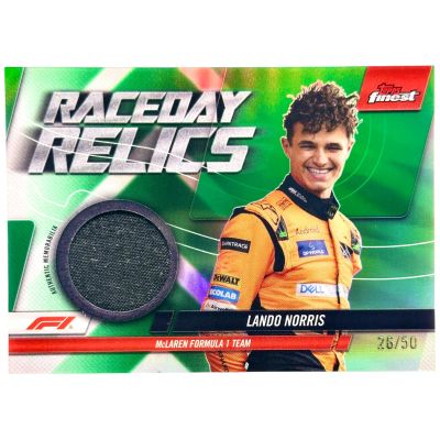 Lando Norris 2024 Topps Finest Formula 1 - Raceday RELIC Green Refractor 26/50 #RDR-NOR Mclaren
