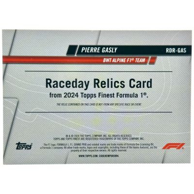 Pierre Gasly 2024 Topps Finest Formula 1 - Raceday RELIC Blue Refractor 33/75 #RDR-GAS Alpine