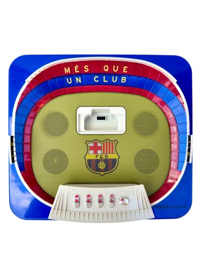 Boxe FC Barcelona cu Radio, ceas și alarmă in forma stadionului Camp Nou.