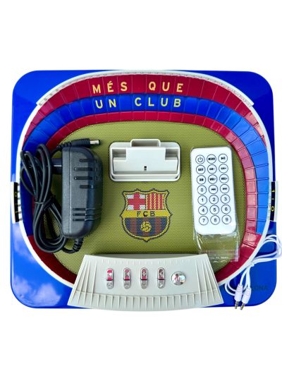 Boxe FC Barcelona cu Radio, ceas și alarmă in forma stadionului Camp Nou.