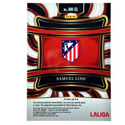 Samuel Lino 2024-25 Panini Select La Liga - AUTO PATCH Silver Prizm #AM-SL Atletico Madrid