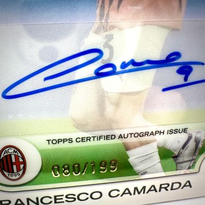 Francesco Camarda 2024-25 Topps Chrome UCC - Future Stars AUTO Aqua 080/199 #FSA-FC AC Milan