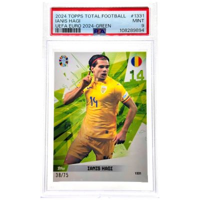 Ianis Hagi 2024 Topps Total Football - EURO 2024 Green 38/75 Romania PSA 9 POP 1