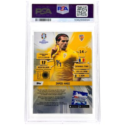 Ianis Hagi 2024 Topps Total Football - EURO 2024 Green 38/75 Romania PSA 9 POP 1