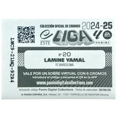 Lamine Yamal 2024-25 Panini Este Liga #20 FC Barcelona