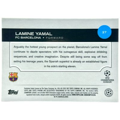 Lamine Yamal 2024-25 Topps Chrome UEFA - Future Stars #27 FC Barcelona