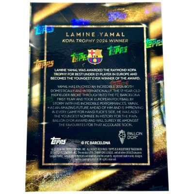 Lamine Yamal 2024 Topps Now - Kopa Trophy Winner Rookie RC FC Barcelona