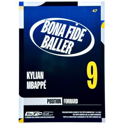 Kylian Mbappe 2024-25 Topps Real Madrid Team Set - BONA FIDE 63/75 #47