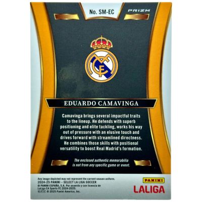 Eduardo Camavinga 2024-25 Panini Select La Liga - Silver Prizm RELIC #SM-EC Real Madrid 