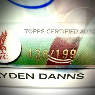 Jayden Danns 2024-25 Topps Chrome UCC - AUTO Rookie RC Aqua 138/199 Liverpool FC