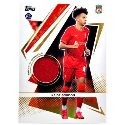 Kaide Gordon 2021-22 Topps Liverpool Team Set - Match Worn RELIC Rookie RC #YLW-KG