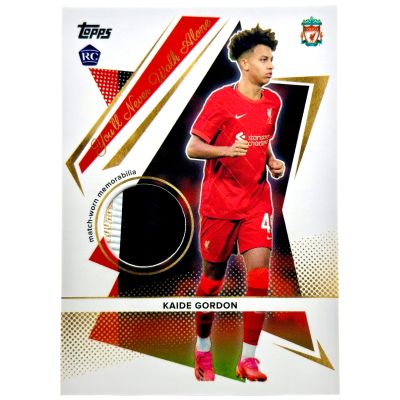 Kaide Gordon 2021-22 Topps Liverpool Team Set - Match Worn PATCH Rookie RC #YLW-KG