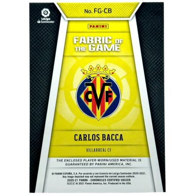 Carlos Bacca 2020-21 Panini Chronicles Soccer - Player Worn RELIC 411/500 #FG-CB Villarreal