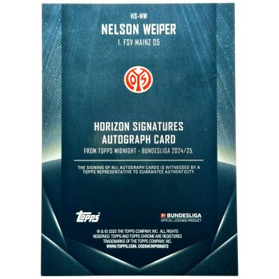 Nelson Weiper 2024-25 Topps Midnight Bundesliga - Horizon AUTO 52/99 FSV Mainz