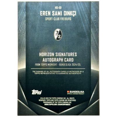 Eren Sami Dinkci 2024-25 Topps Midnight Bundesliga - Horizon AUTO 83/149 #HS-ED Freiburg