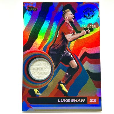 Luke Shaw 2024-25 Topps Manchester United Team Set - Player Worn RELIC Blue 154/250 #CR-LS