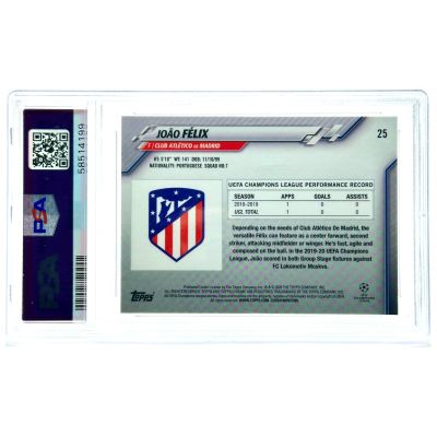 Joao Felix 2019-20 Topps Chrome UCL #10 Atletico Madrid PSA 10