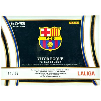 Vitor Roque 2023-24 Panini Select La liga - Jumbo PATCH Purple 11/49 #JS-VRQ FC Barcelona