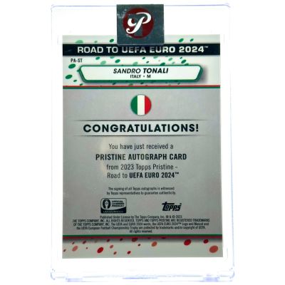 Sandro Tonali 2023-24 Topps Pristine Road to Euro - AUTO Encased #PA-ST Italia