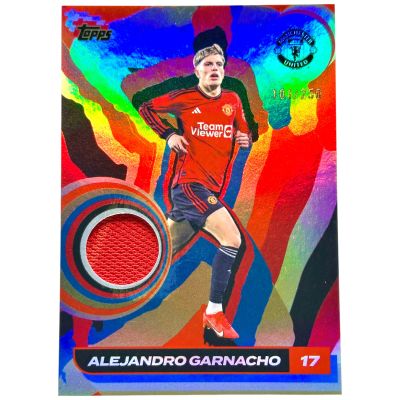 Alejandro Garnacho 2024-25 Topps Manchester United Team Set - Player Worn RELIC Blue 101/250 #CR-AG