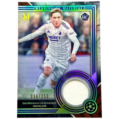 Isak Bergmann Johannesson 2022-23 Topps Museum UCL - Meaningful Player Worn Patch Rokie RC 056/250 #MMR-IB FC Copenhaga