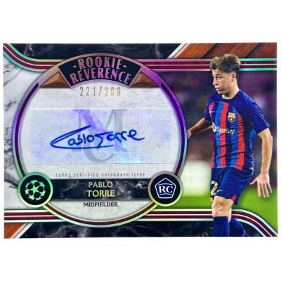Pablo Torre 2022-23 Topps Museum UCL - Rookie RC Reverence AUTO 221/299 #RR-PT FC Barcelona
