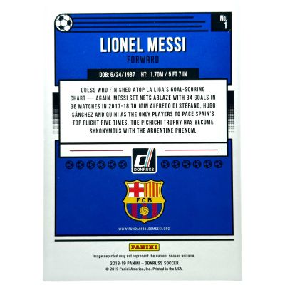 Lionel Messi 2018-19 Panini Donruss #1 FC Barcelona