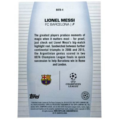 Lionel Messi 2024-25 Topps Uefa Club Competitions - Best of the Best #BOTB-4 FC Barcelona