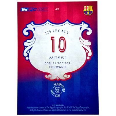 Lionel Messi 2024-25 Topps FC Barcelona 125 years - Legacy #42