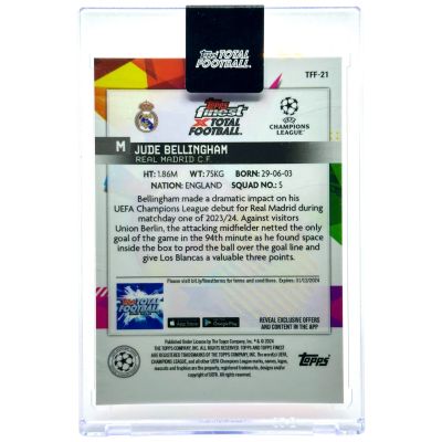Jude Bellingham 2023-24 Topps Finest Total Football SSP 04/25 #TFF-21 Real Madrid