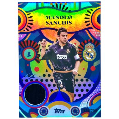Manolo Sanchis 2024-25 Topps Real Madrid Team Set - Flamenco Flare Match Worn RELIC 035/250