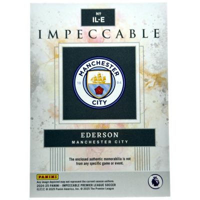 Ederson 2024-25 Panini Impeccable Premier League - Illustrious Materials PATCH 31/49 #IL-E Manchester City