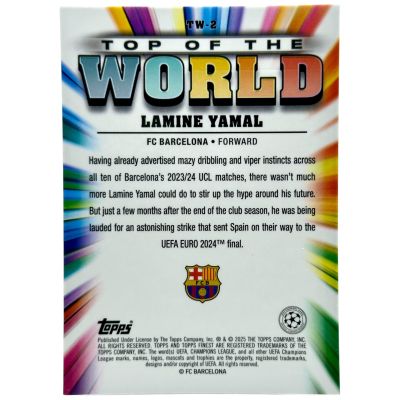Lamine Yamal 2024-25 Topps Finest - Top Of the World TW-3 FC Barcelona