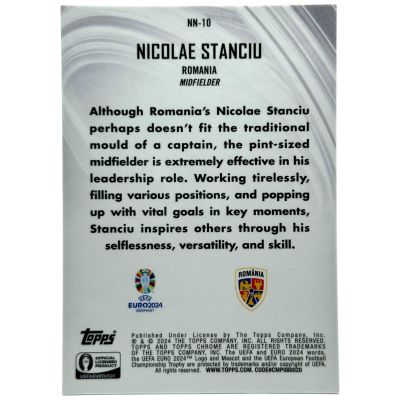 Nicolae Stanciu 2024 Topps Chrome UEFA Euro- Neon Nations BLUE WAVE 39/75 #NN-10 Romania