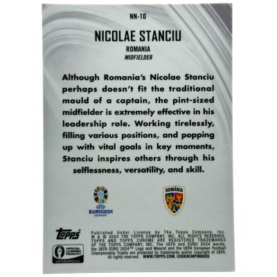 Nicolae Stanciu 2024 Topps Chrome UEFA Euro- Neon Nations GOLD 16/50 #NN-10 Romania