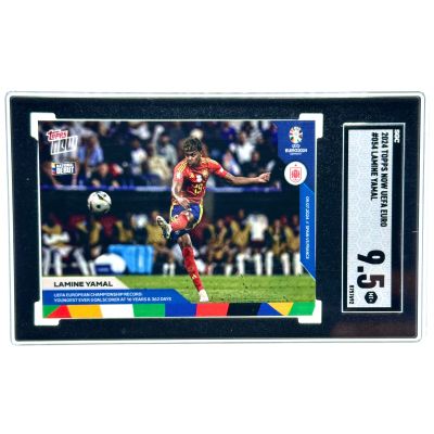 Lamine Yamal 2024 Topps Now UEFA Euro 2024 - Youngest Ever Goalscoarer #054 SGC 9.5