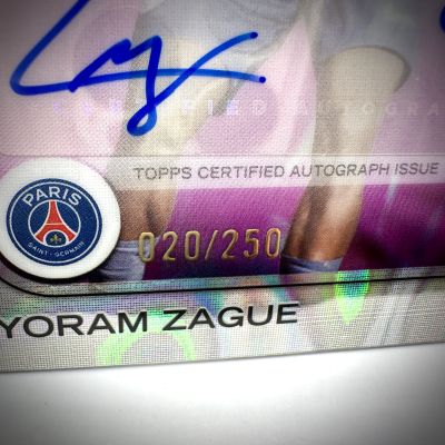 Yoram Zague 2024-25 Topps Chrome UCC - Rookie RC AUTO Pink Lava 020/250 #CA-YZ PSG