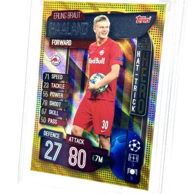 Erling Haaland 2019 Topps Match Attax Extra UCL - Rookie RC HAT-TRICK HERO #HH1 PSA 6 Salzburg