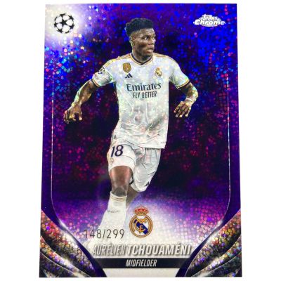 Aurelien Tchouameni 2023-24 Topps Chrome UCC - Violet Speckle Refractor 148/299 Real Madrid