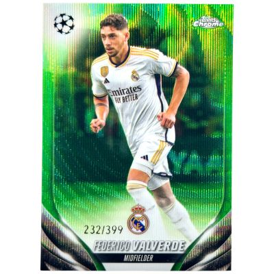 Federico Valverde 2023-24 Topps Chrome UCC - Neon Green Wave Refractor 232/399 Real Madrid