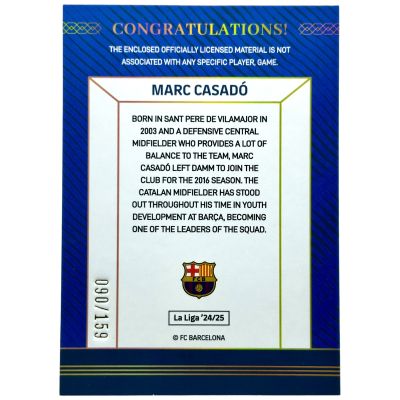 Marc Casado 2024/25 Elevencard La Liga - Patch 090/159 FC Barcelona