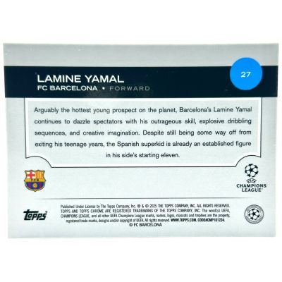 Lamine Yamal 2024-25 Topps Chrome UEFA - Future Stars Pulsar REFRACTOR #27 FC Barcelona